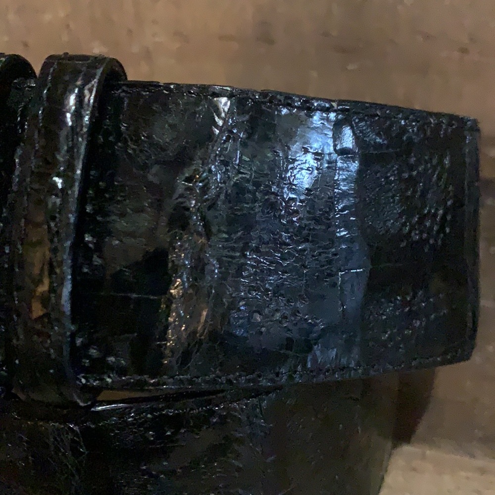 Henri Bendel Black Crocodile Statement Belt 70/85 - Picture 3 of 11